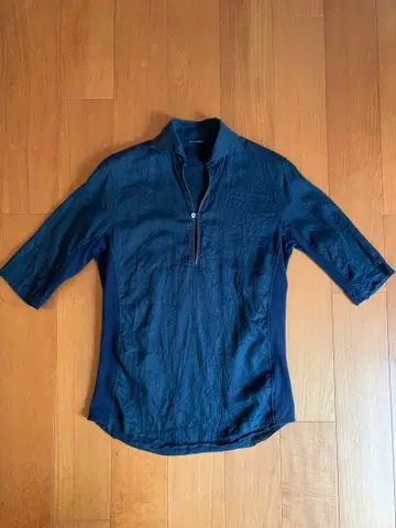 하시모토 준 junhashimoto 린넨 스키퍼 셔츠 네이비