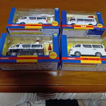 [ 자동차 4대 세트 ] 다이아펫 노멀 구급차, 경찰차