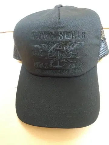 AVIREX 네이비 실스 1975 캡 블랙 XL