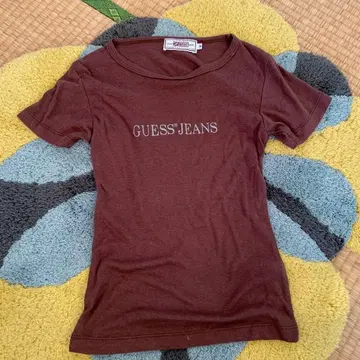GUESS JEANS 반팔 티셔츠 S 브라운
