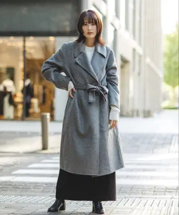 UNIQLO 유니클로 콩트와르 데코토니에 더블 페이스 랩 코트 그레이