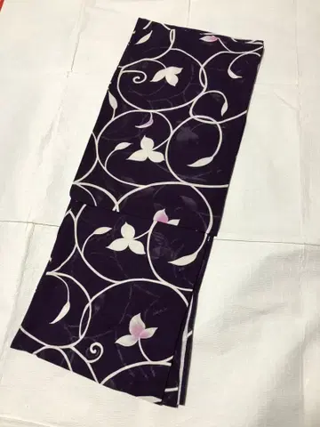 명주 여름 아이템 기모노 보라색 당초 기장 162 화장 62