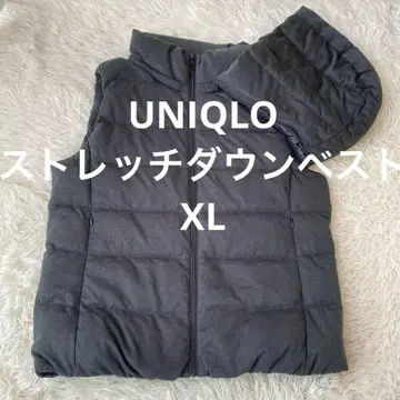 유니클로 스트레치 다운 베스트 후드 탈부착 울 블렌드 세탁 가능 XL