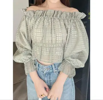 MERCURYDUO 2way 오프숄더 셔링 블라우스