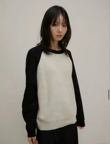 OHOTORO 스킴 라글란 니트 블랙 S 사이즈