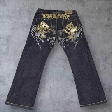 [ 초레어 ] Y2K 2000s ATTI 골드 배기 자수 40