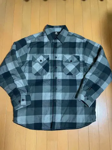 YAGO 그레이 블랙 체크 퀼팅 자켓 플란넬 셔츠