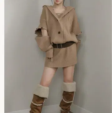 Darich 로우웨스트 디자인 니트 원피스