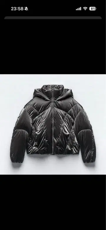 ZARA 메탈릭 퍼프 아노락 다운 실버 남성용 여성용