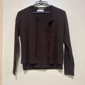 [ M-PREMIER ] 앙상블 니트 가디건 브라운 울