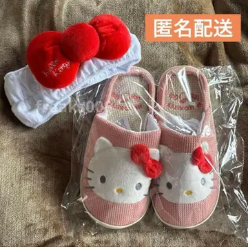 산리오 헬로키티 헤어밴드&슬리퍼 세트