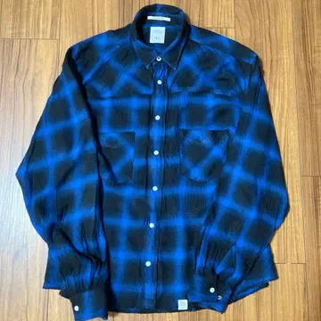 베드윈 옴브레 체크 체크 셔츠