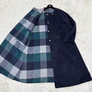 [ 새상품급 ] FENNEL 페넬 리버서블 코트 A라인 맥시 길이 체크