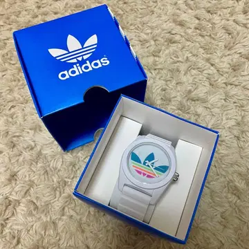 adidas 컬러풀 손목시계 ADH2908 화이트 실리콘 밴드