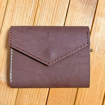 천연 가죽 삼단 접이식 지갑 마야 가죽 이탈리아 가죽 핸드메이드