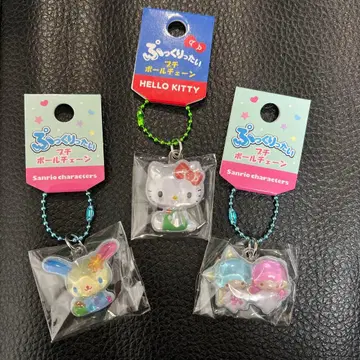 산리오  푸치 볼체인 우사하나 키티 키키라라 세트