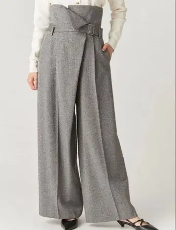 fray id 슈퍼 하이웨스트 와이드 라메 팬츠