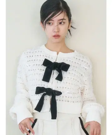 릴리 브라운 리본 니트 가디건