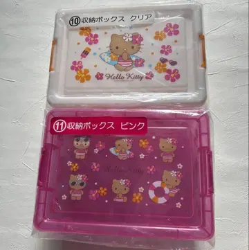 일광화상 키티 수납 박스 클리어 핑크 2개 세트 산리오 제일복권