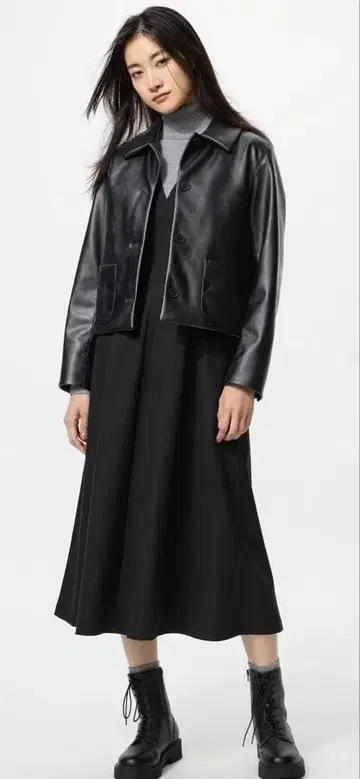 UNIQLO 브러쉬드 저지 원피스/긴 길이