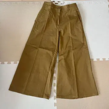 베이지 와이드 팬츠 코튼