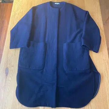 yori 네이비 플리스 롱 코트 M