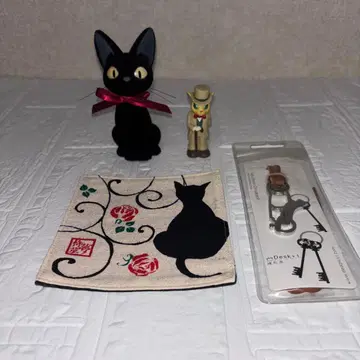 검은 고양이 지지/귀를 기울이면 바론/키링/검은 고양이 코스터 4