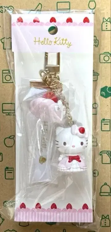 산리오 딸기 휘핑 케이크 키링 헬로키티