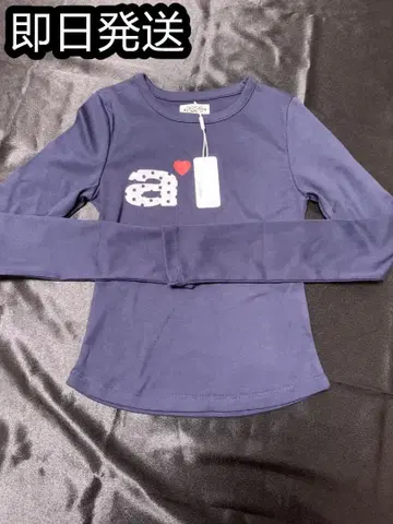 aeae 프린트 긴팔 T셔츠 네이비