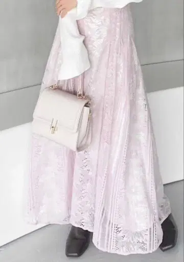 택 포함 미사용 새상품 MERCURYDUO 패널 레이스 플레어 스커트