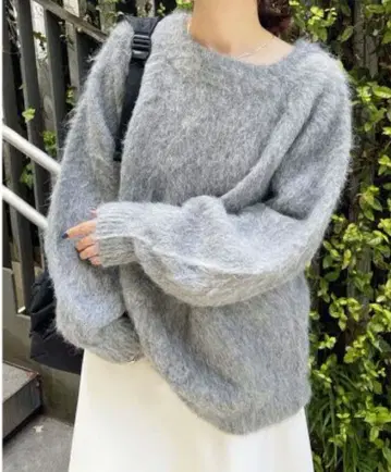 스픽 앤 스팬 알파카 혼방 볼륨 슬리브 니트