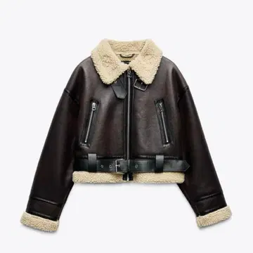 ZARA 숏 기장 더블 페이스 자켓 무스탕 L