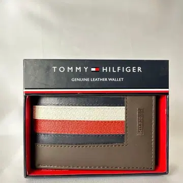 TOMMY HILFIGER 천연 가죽 접이식 지갑