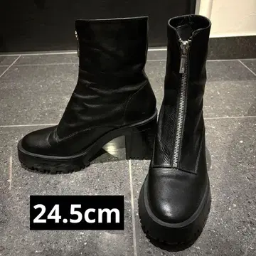 ZARA [ 자라 ] 지퍼 하이힐 가죽 앵클부츠 38 / 24.5cm