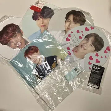 K-POP 아이돌 부채 4장 세트 + 깃발