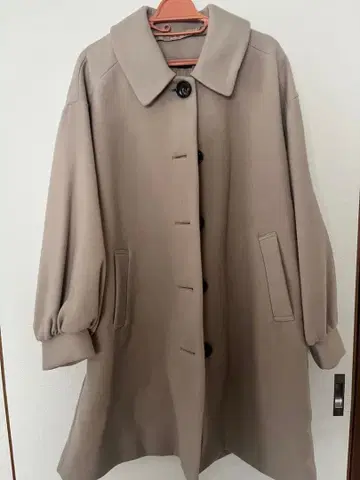 베이지 롱 코트 M 허리 벨트 포함