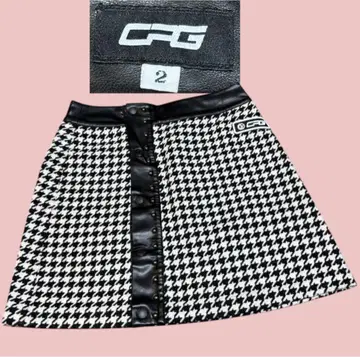 CPG 리사이클 트위드 스커트 울 하운드투스