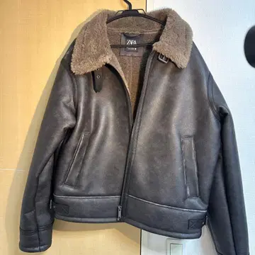 [ 미사용품 ] ZARA B-3 S 페이크 무스탕 자켓 유즈드 가공
