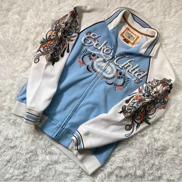 ECKO 에코 자수 디자인 트랙 자켓 스컬 사이 마이크