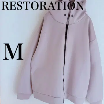 지퍼 후드티 베이지 그레이 RESTORATION 맨투맨 후드