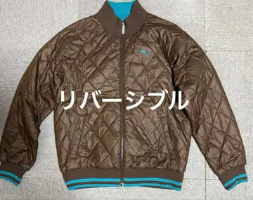 PUMA 리버서블 지퍼 블루종 브라운 블루 퀼팅