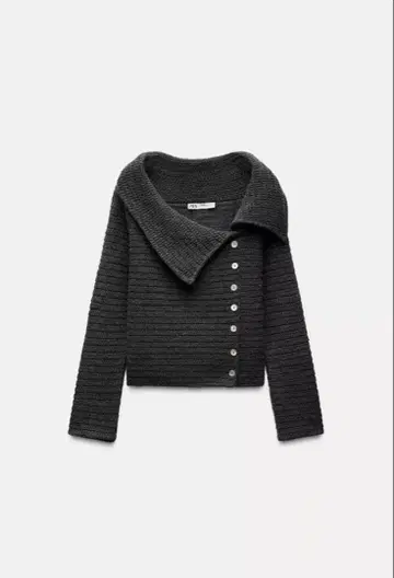 [ ZARA ] 사이드 버튼 니트탑 오프숄