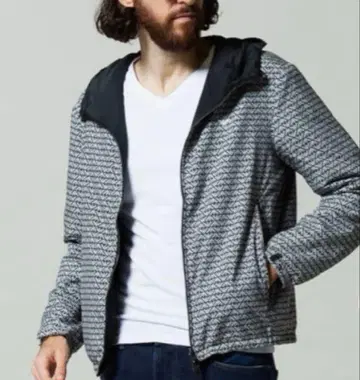 아르마니 후드 부착 리버서블 자켓