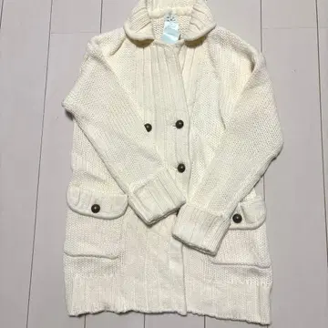 리치한 디자인 울 니트 가디건 앙클레르 [새상품] 택 포함 화이트