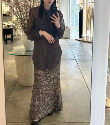 TODAYFUL 자카드 리프 펜슬 스커트 36