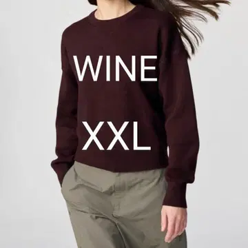 [택 포함 새상품] 스무스 코튼 크루넥 스웨터 WINE XXL 유니클로