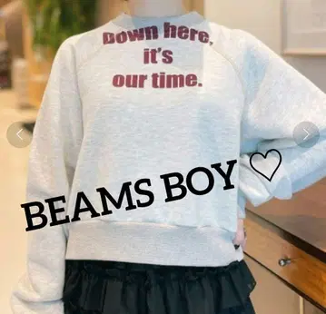 BEAMS BOY 빔즈 보이 메시지 프린트 크롭 맨투맨