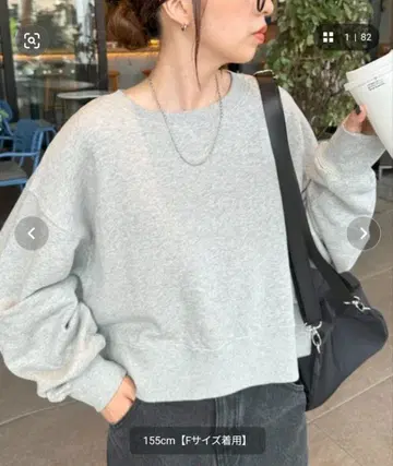 [ WEB 한정판 ] 숏 기장 컬러 맨투맨 면