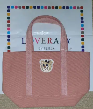 러브러리 페이러 올드 테디 와펜 토트백 핑크