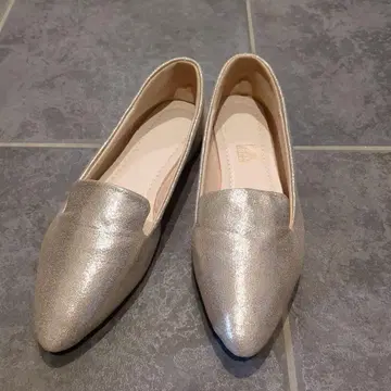 골드 펌프스 플랫슈즈 40 25cm